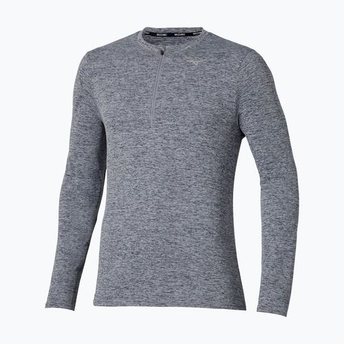 Herren Mizuno Core Impulse Half Zip Tee quicksilver running longsleeve