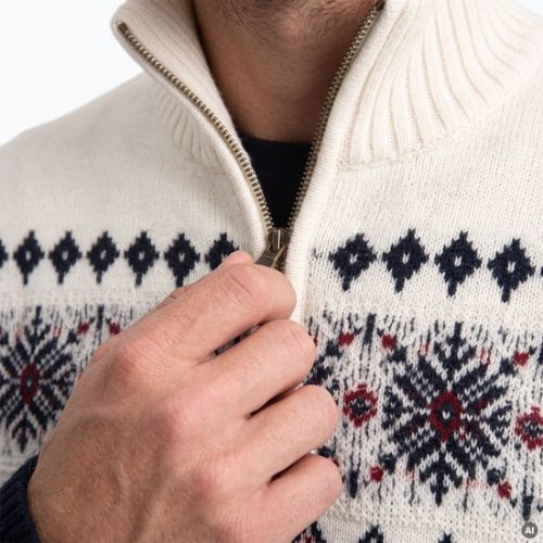 Herrenpullover Woolcano SWT1091 Granatowy/Kremowy