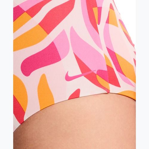 Damen-Einteiler Badeanzug Nike V-Neck desert pink