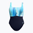Damen-Einteiler Badeanzug Speedo Shaping Contour Eclipse Printed true navy/berry