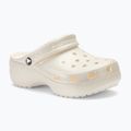 Damen Crocs Classic Platform Glitter Kreide Flip-Flops