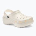 Damen Crocs Classic Platform Glitter Kreide Flip-Flops 2