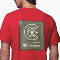 Herren T-Shirt Columbia CSC Basic Logo Back Tee mountain red/linework c badge 6