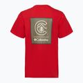 Herren T-Shirt Columbia CSC Basic Logo Back Tee mountain red/linework c badge 8