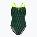 Arena Monogram Challenge Back dark sage multi/artic lime einteiliger Badeanzug für Damen