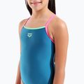 Kinder Badeanzug arena Light Drop Solid deep teel/shocking pink/verbena 8
