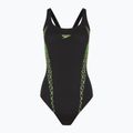 Damen-Einteiler Badeanzug Speedo Panel Muscleback schwarz/grün