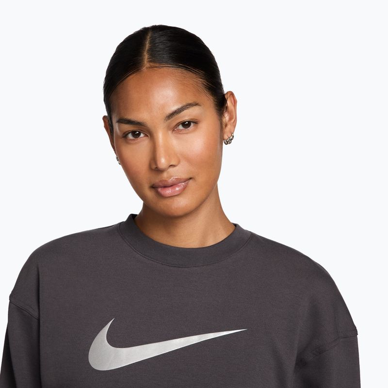 Damen Trainingspullover Nike Pro Dri-Fit Crew Neck thunder grey/metallic silver/white 3
