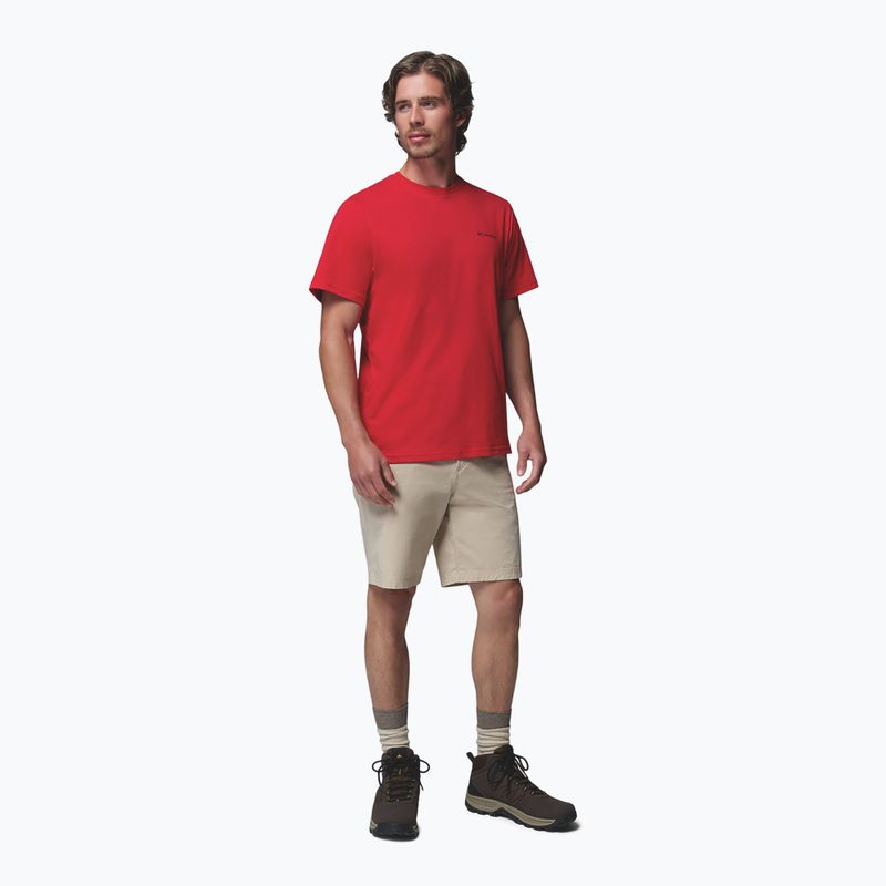 Herren T-Shirt Columbia CSC Basic Logo Back Tee mountain red/linework c badge 2