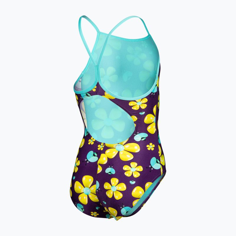 Kinder Badeanzug arena Spring Lightdrop Back plum multi/water 4
