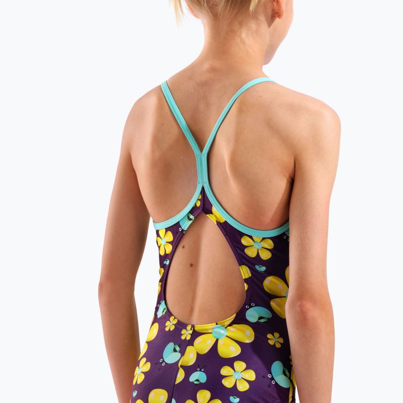 Kinder Badeanzug arena Spring Lightdrop Back plum multi/water 9