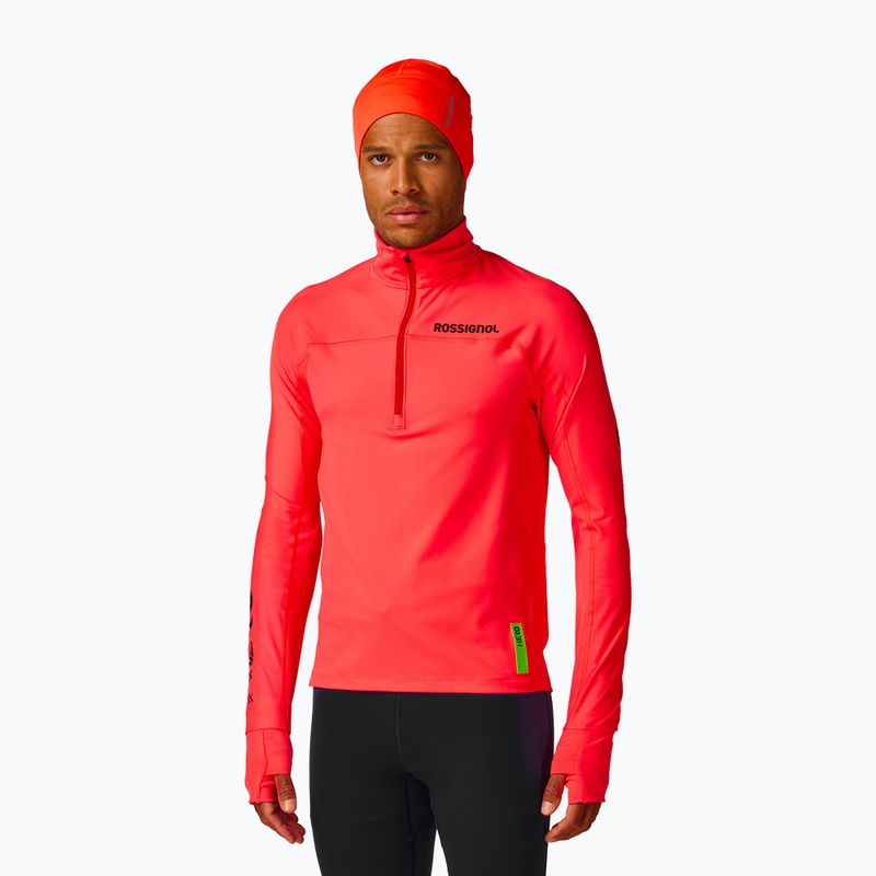 Herrenpullover Rossignol Hero Half Zip First Layer neon red