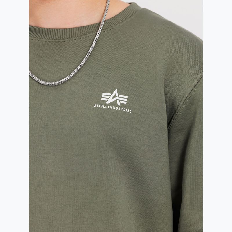 Herren Alpha Industries Basic Small Logo Sweatshirt dunkel oliv 4