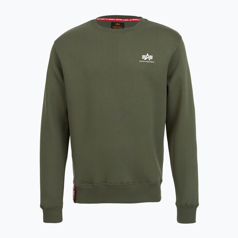 Herren Alpha Industries Basic Small Logo Sweatshirt dunkel oliv 5