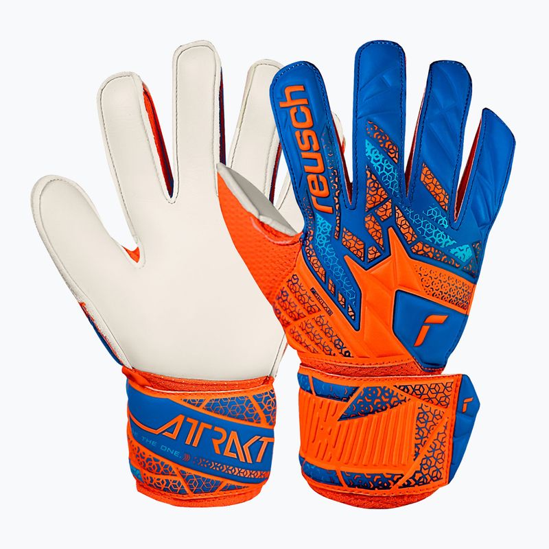 Torwarthandschuhe Kinder Reusch Attrakt Solid Junior shocking orange/blue