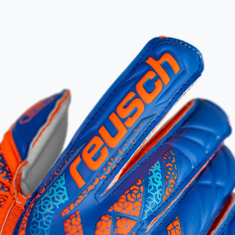 Torwarthandschuhe Kinder Reusch Attrakt Solid Finger Support Junior shocking orange/blue 5