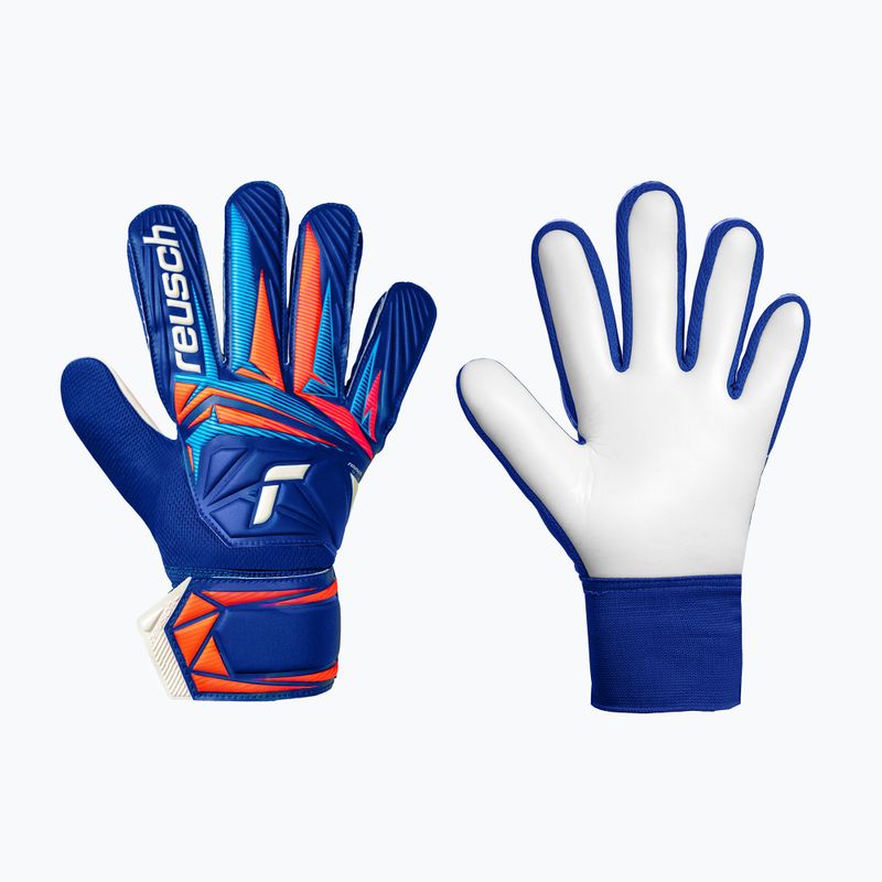 Kinder-Torwarthandschuhe Reusch Attrakt Starter Solid Junior sharp blue/white/shocking orange