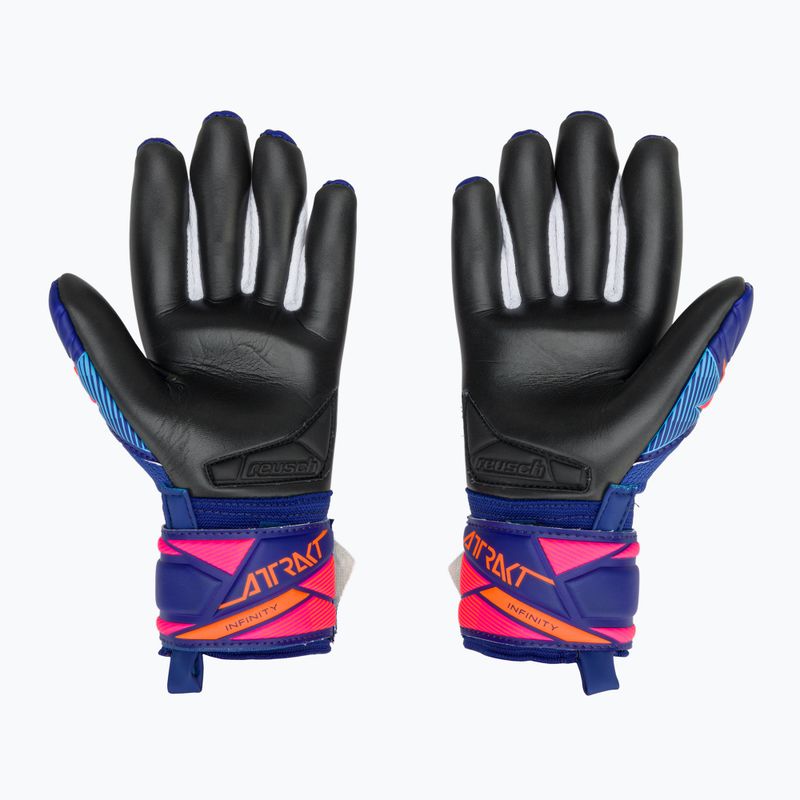 Kinder-Torwarthandschuhe Reusch Attrakt Infinity Evolution NC Junior sharp blue/shocking orange/black 3