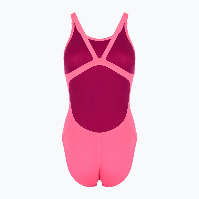 Nike Hydrastrong Solid Fastback einteiliger Badeanzug für Damen Hyper Pink 2
