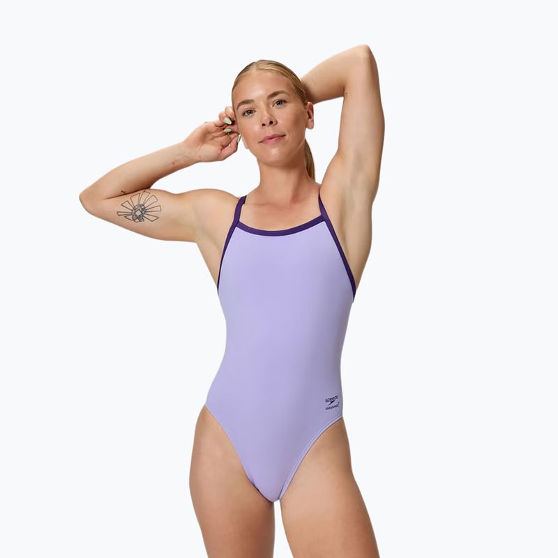 Damen-Badeanzug Speedo Solid Turnback bright lavender