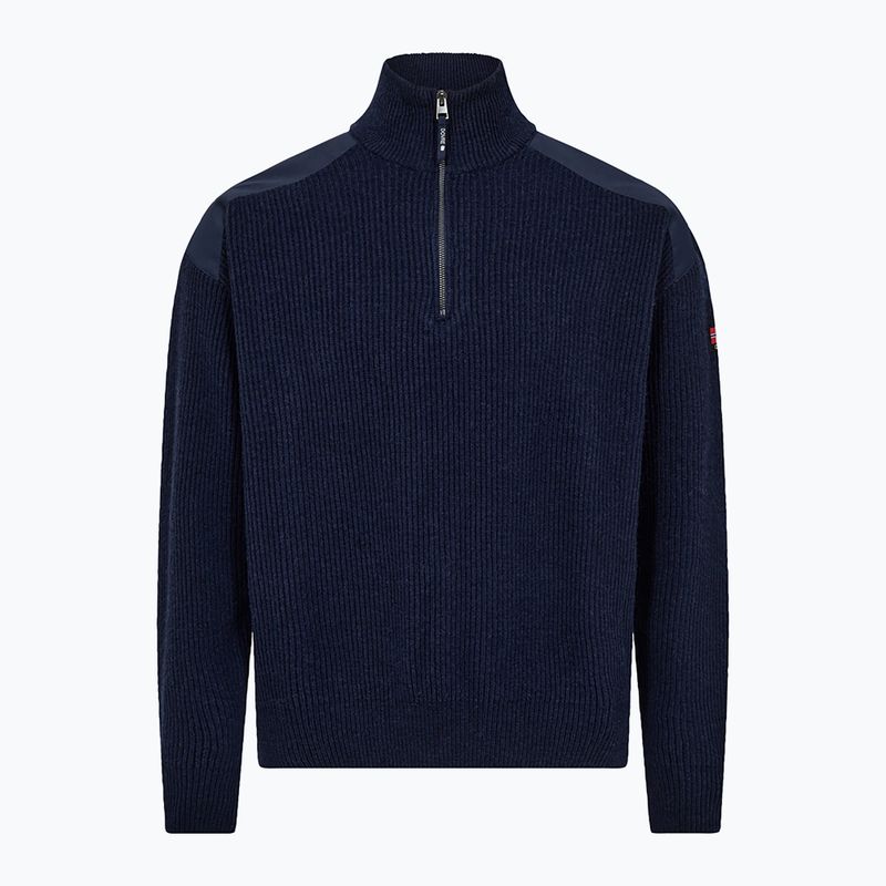 Herrenpullover Dovre Ribbed Knit Half Zip navy 5