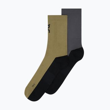 Socken On Trail High 2 pairs olive/eclise