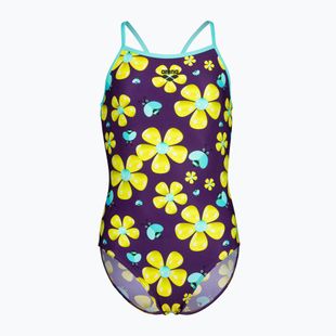 Kinder Badeanzug arena Spring Lightdrop Back plum multi/water