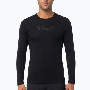 Herren-Trekkingshirt mit langen Ärmeln Millet Ubic Wool LS Pullover black