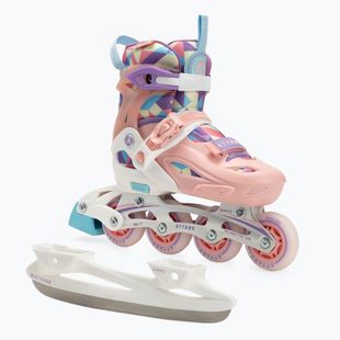 Kinder Inline-Skates ATTABO Flashled einstellbar rosa